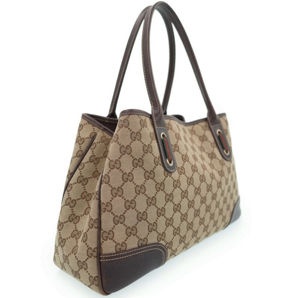 Gucci Canvas Shoulder Ribbon White GG Tote Princy Bag